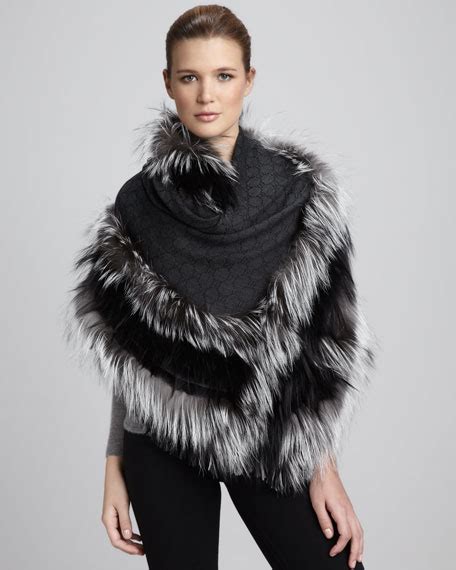 gucci silver fox scarf